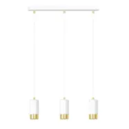 FUMIKO 3 Taklampa, Vit/Guld