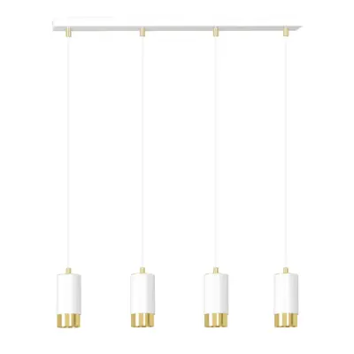 FUMIKO 4 Taklampa, Vit/Guld