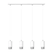 FUMIKO 4 Taklampa, Vit/Krom