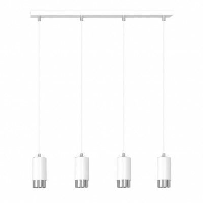 FUMIKO 4 Taklampa, Vit/Krom