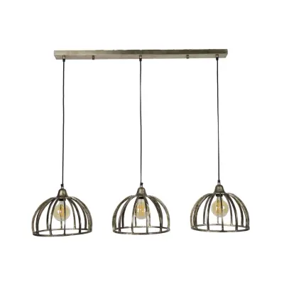 FURBO taklampa, w. 3 skärmar - antik nickelaluminium