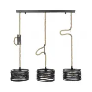 FURBO taklampa, w. 3 sk&auml;rmar - gr&aring; metall