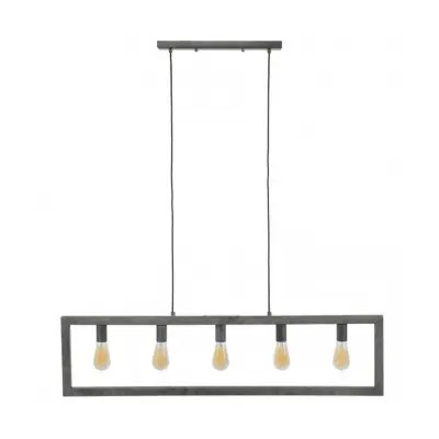 FURBO taklampa, w. 5 glödlampor - silver