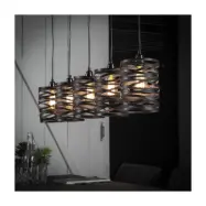 FURBO taklampa, w. 5 sk&auml;rmar - gr&aring; metall