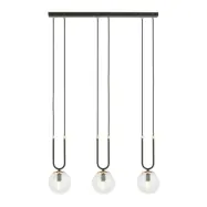 GLAM 3 Taklampa, Svart/Transparent