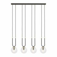 GLAM 4 Taklampa, Svart/Transparent