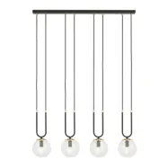 GLAM 4 Taklampa, Svart/Transparent