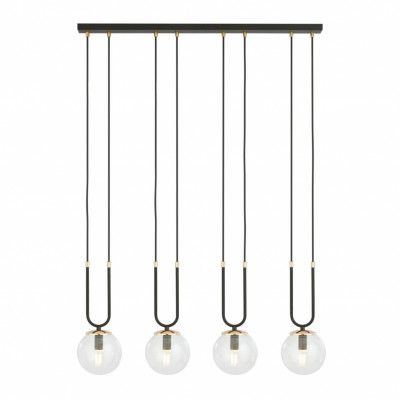 GLAM 4 Taklampa, Svart/Transparent