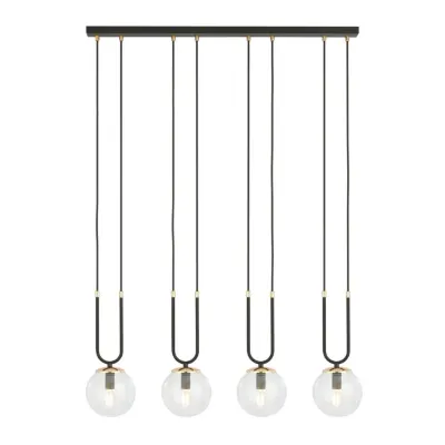 GLAM 4 Taklampa, Svart/Transparent