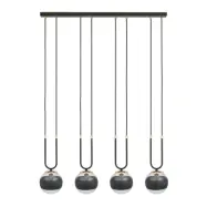 GLAM 4 Taklampa, Svart/Transparent/svart