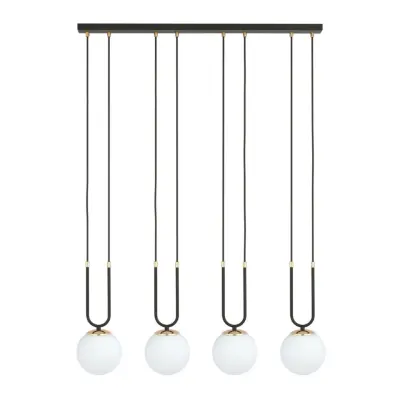 GLAM 4 Taklampa, Svart/Vit