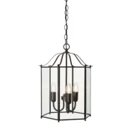 Glimminge taklampa, mattsvart/klarglas 45,5cm