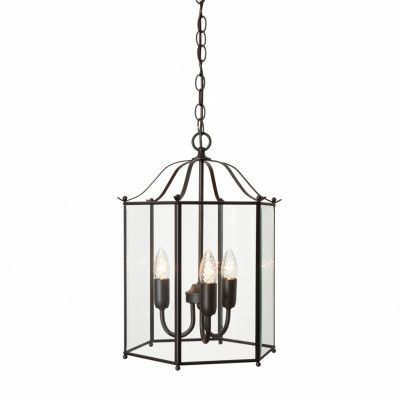 Glimminge taklampa, mattsvart/klarglas 45,5cm