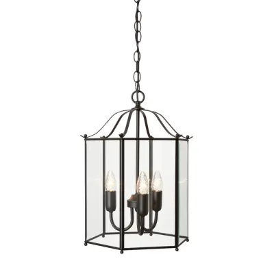 Glimminge taklampa, mattsvart/klarglas 45,5cm