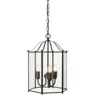 Glimminge taklampa, mattsvart/klarglas 58cm