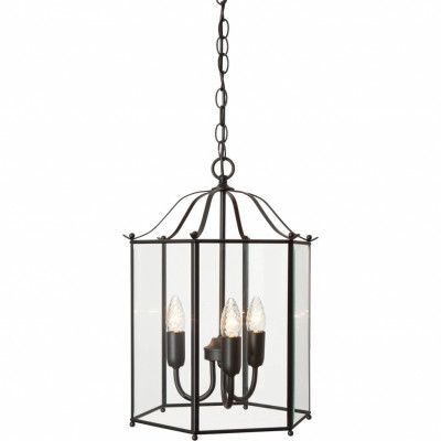 Glimminge taklampa, mattsvart/klarglas 58cm