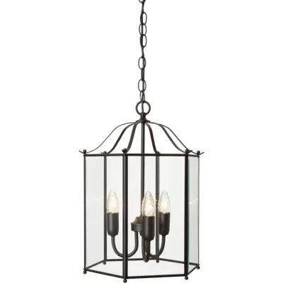 Glimminge taklampa, mattsvart/klarglas 58cm