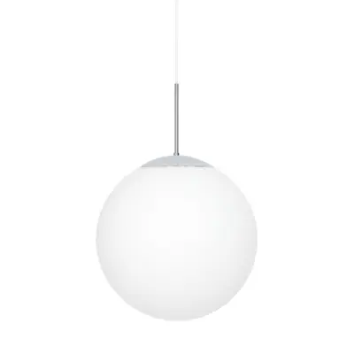 Glob taklampa, krom/opalglas 40cm