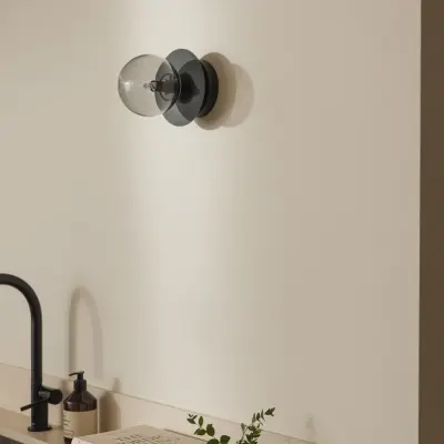 Globen Lighting - Art Deco taklampa svart grå glas