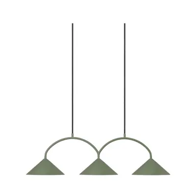 Globen Lighting - Curve 3 pendellampa grön