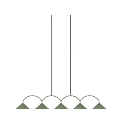 Globen Lighting - Curve 5 pendellampa grön