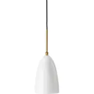 GUBI - Gräshoppa Taklampa Glossy Alabaster White/Brass