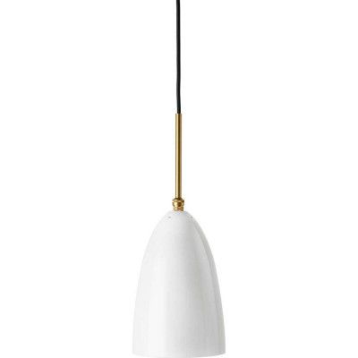GUBI - Gräshoppa Taklampa Glossy Alabaster White/Brass