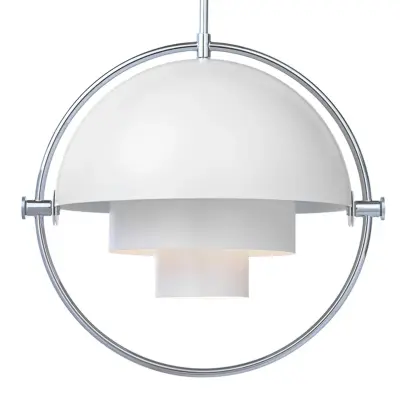 GUBI - Multi-Lite Taklampa Ø36 Krom/Vit