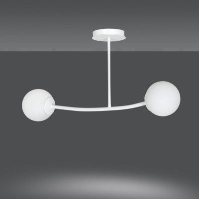 HALLDOR 2 Taklampa, Vit/Vit