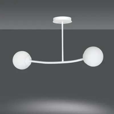 HALLDOR 2 Taklampa, Vit/Vit