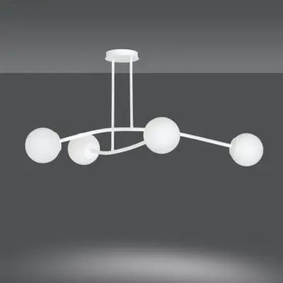 HALLDOR 4 Taklampa, Vit/Vit