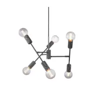 Halo 6 lite taklampa, mattsvart Ø54cm