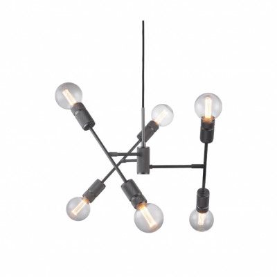 Halo 6 lite taklampa, mattsvart Ø54cm