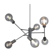 Halo 6 lite taklampa, mattsvart Ø75cm