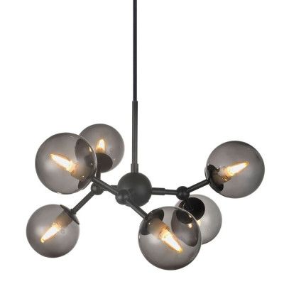 Halo Design - Atom 6 Taklampa Black/Smoke