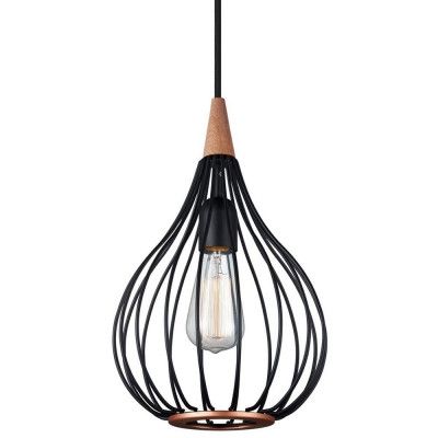 Halo Design - Drops Taklampa Ø23 Black/Dark Wood-