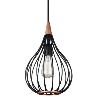 Halo Design - Drops Taklampa Ø23 Black/Dark Wood-