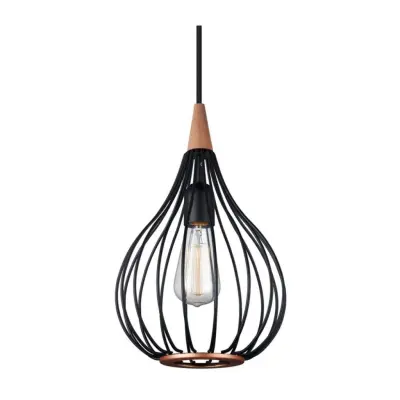 Halo Design DROPS  Taklampa Ø23 /Svart/Mörkt trä