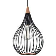 Halo Design - Drops Taklampa Ø30 Black/Dark Wood