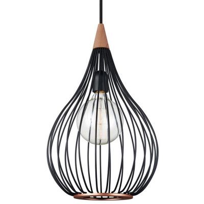 Halo Design - Drops Taklampa Ø30 Black/Dark Wood