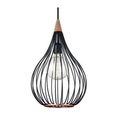 Halo Design DROPS  Taklampa Ø30 /Svart/Mörkt trä