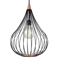 Halo Design - Drops Taklampa Ø38 Black/Dark Wood