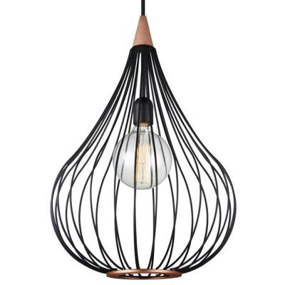 Halo Design - Drops Taklampa Ø38 Black/Dark Wood