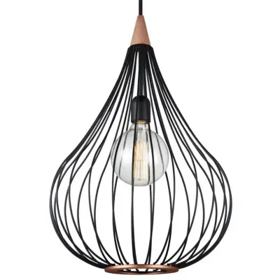 Halo Design - Drops Taklampa Ø38 Black/Dark Wood