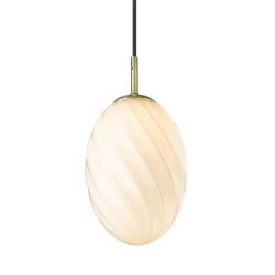 Unknown - Twist Egg Taklampa Ø15 Opal/Antique BrassHalo Design