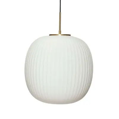 Hübsch - Serene Taklampa Ø42 Opal/Brass