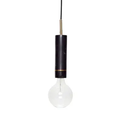 Hübsch - Elegant Taklampa Marble Black/Brass