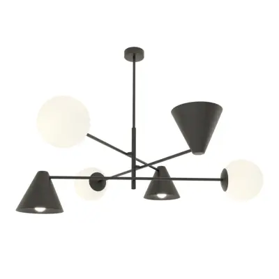 HERMES 6 Taklampa, Svart/Vit