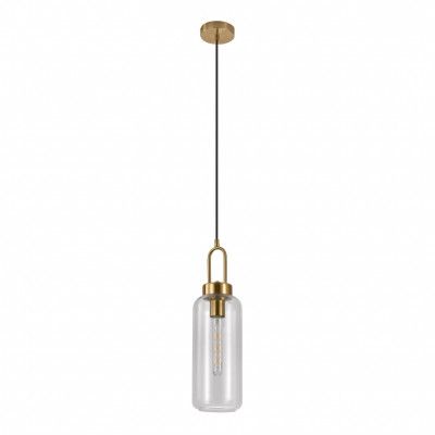 HOUSE NORDIC Luton taklampa, cylindrisk - klarglas och mässingsstål (Ø13)