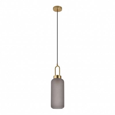 HOUSE NORDIC Luton taklampa, cylindrisk - matt rökigt glas och mässingsstål (Ø13)